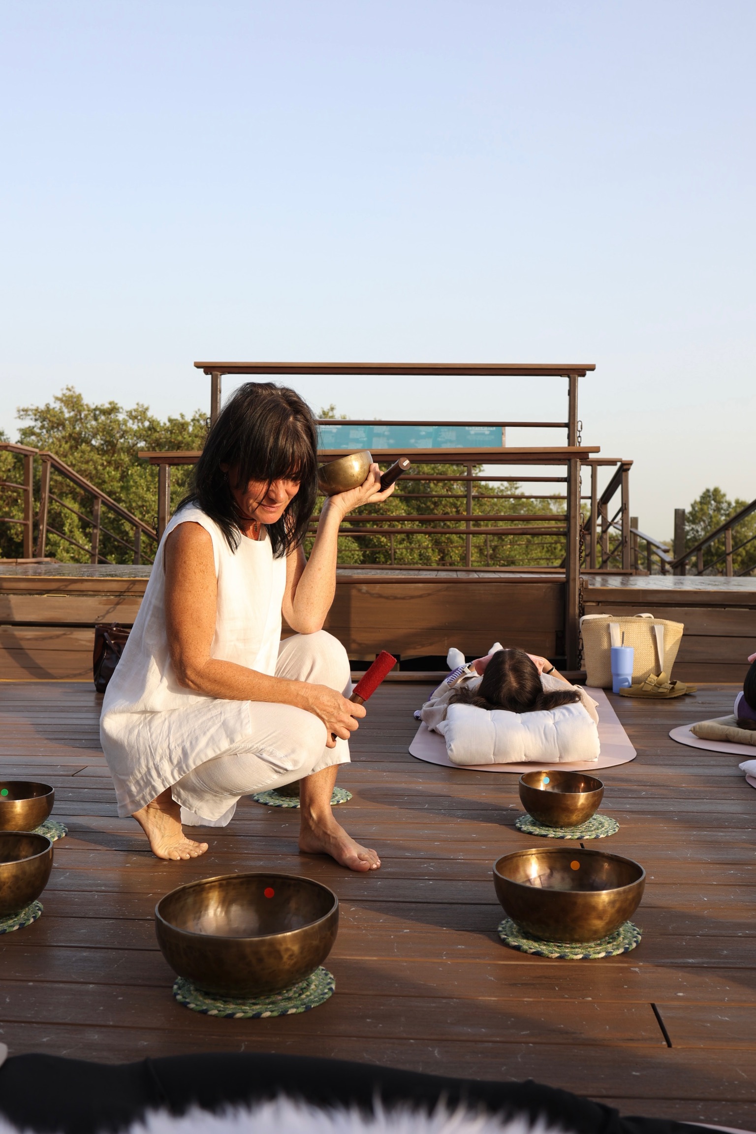 Peaceful meditation practice in natural light